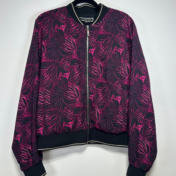 Melanie Lyne | Black and Pink Bomber Jacket with Ribbed Details - Picture 1 of 6